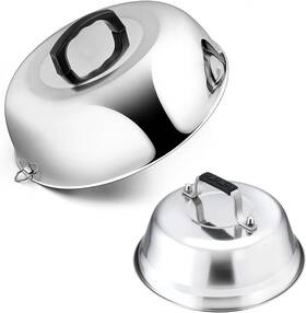 Leonyo 313023593559 Cheese Melting Dome Set Of 2 12 Inch And 9 Metal Steam Basting Cover