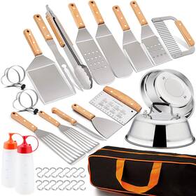 3d-oj2p-sh0k Leonyo Griddle Accessories Set Of 22 Bbq For Outdoor Professional Stai