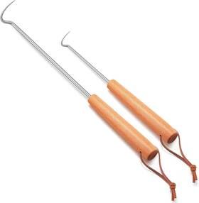 Leonyo 445034956917 2 Pack Pigtail Food Flipper 12 And 17 Inch Meat Hook Flippers Turners With