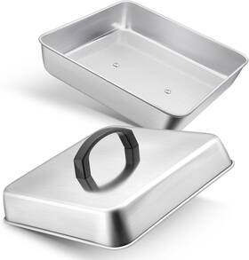 Leonyo 445038447480 Heavy Duty 9.3 Inch Basting Cover For Griddle Stainless Steel Square Cheese