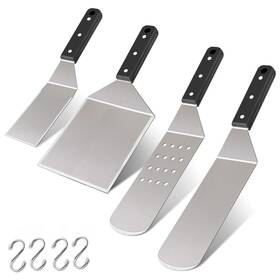Leonyo 652670652920 Metal Spatula Set Of 8 Stainless Steel Griddle Turner Scraper For Flat
