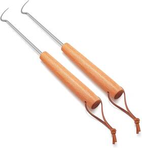 Leonyo 711181772067 2 Pack Pigtail Food Flipper 12 Inch Meat Hook Flippers Turners With Stai