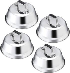 Leonyo 744759702708 4pack Cheese Melting Domes 9in Heavy Duty Stainless Steel Basting Cover