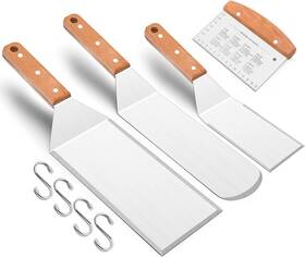 9g-4rfi-4cm7 Leonyo Metal Spatula Set Of 4 Stainless Steel Griddle Accessories - Grill Spatu