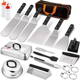 Ca-779 Leonyo 20 Pack Griddle Accessories Set With Spatulas Burger Press Melting Dome Bbq
