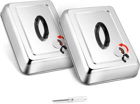 H6-d4ki-f5u7 Leonyo 13 X 9 Inch Rectangular Basting Cover Set Of 2 Stainless Steel Cheese Me