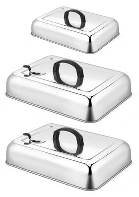 Na-3rec-2d1x Leonyo 3pcs Basting Cover For Griddle Heavy Duty Large 13 Inch And 9 Stainless Steel Rec