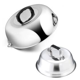 X0-2dg2-wwt3 Leonyo Cheese Melting Dome Set Of 2 12 Inch And 9 Metal Steam Basting Cover For Griddle