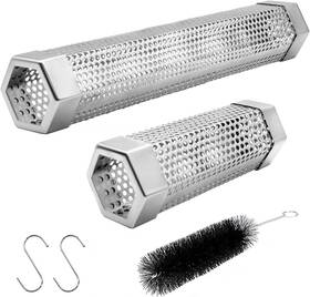 Lfsemini 445009526541 Pellet Smoker Tube Set 6 Inch And 12 Stainless Steel Bbq Wood Smoking Kit With Hooks