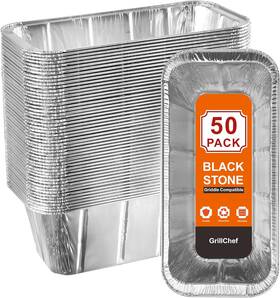 Lideropa 445034732733 50-pack Grease Cup Liners For Blackstone - Heavy-duty Aluminum Foil Drip Pan