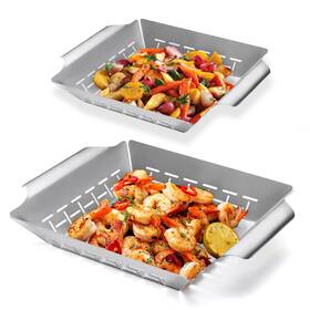 X12.5 Limerri 720707526015 2 Pack Vegetables Grill Baskets For Veggies Basket 14 Inch White