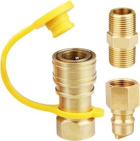 Yk22 Lipang 3/8 Inch Natural Gas Quick Connect Fittings 100% Solid Brass Lp Propane Hos