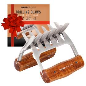 Ls81-1 Liquid Solution Premium 18/8 Stainless Steel Meat Shredder Claws With Wooden Handles Effort