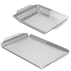Little Griddle 445040449465 Steel Grill Pan And Vegetable Basket Cooking Accessory Grilling Set