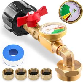 Liucocotosus-492s Liucocotosus 2025 Upgraded Propane Refill Adapter With Valve And Gauge Solid Brass Qcc1