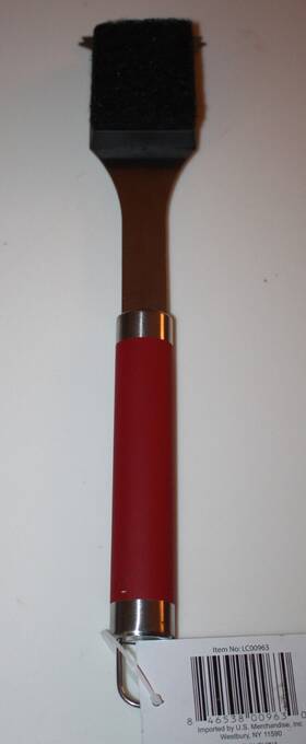Lc00963 Living Concepts Red Handle - Stainless Steel Bbq Grill Brush Nwt