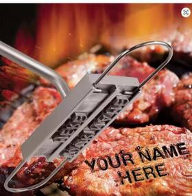 Kc0299 Lmetjma Bbq Meat Branding Iron Changeable Letters Personalized Stamp Tool