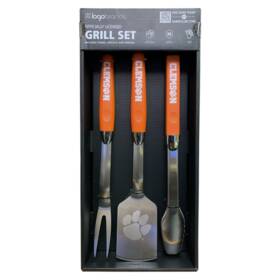 123-sgs-24s Logo Brands Officially Licensed Ncaa 3-piece Grill Set - Tongs Spatula And Prongs