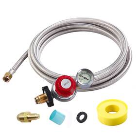 Longads 752349661212 18ft High Pressure Propane Regulator With Hose Adjustable 0-30 Psi