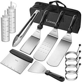 Loomla 810070840600 Griddle Accessories For Blackstone13 Pc Flat Top Grill With Scraper