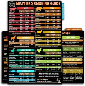 Lotteli Inc. 199874603940 Meat Smoking Guide Magnet Set - 4-side Temperature Chart With Smoki
