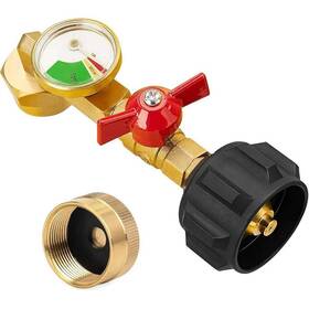 Lukvuzo 445020774709 Propane Refill Adapter With Valve And Gauge For 1lb Bottles From 20lb Tank Fits