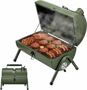 Ry01mhv07g Maison Huis Adjustable Portable Charcoal Grill Multi-functional Metal Green