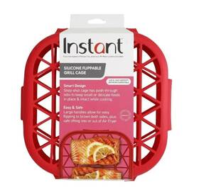 Makers Of Instant Pots 024131454105 Silicone Flippable Grill Cage Fish Meats Great 4 Air Fryers 6 Quart - 10qt