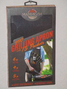 Mammoth 191205724492 Bbq Expert Grilling Apron 15 Pockets For Tools Seasonings Cans Of Beer Or Soda