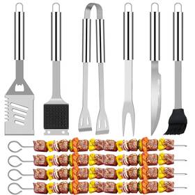 Manguogo 762716363670 Heavy Duty Bbq Grill Accessories Kit Gifts For Men Dad 20pcs Stainless Steel