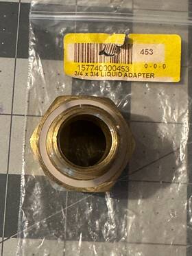 Me453 Marshall Excelsior Nos Mec Inch Old Style Liquid Withdrawal Adapter 3/4 Fpt X Mpt Brass