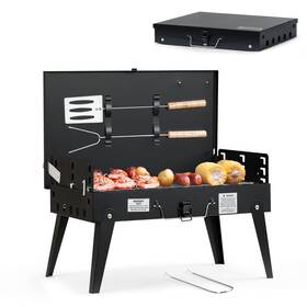 Srcg24010 Master Cook Portable Charcoal Grill Foldable Bbq Kit Easy To Black