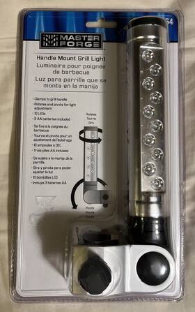 0023564 Master Forge Handle Mount Clamp Grill Led Light Rotate And Pivot Silver New