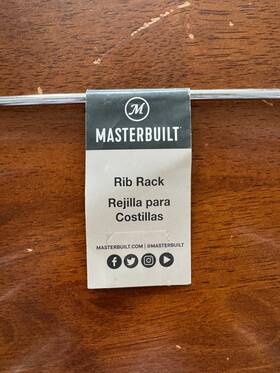 Mb20090211 Masterbuilt 094428272279 Rib Rack - New