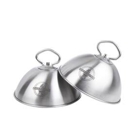 Ma39933 Maxam 6 Inch Stainless Steel Grill Dome Cover Set With Handle 2 Piece