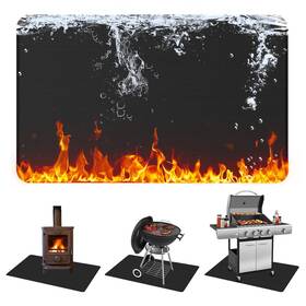 Aq-skd7648bk-mb Maxtbee 76x48in Under Grill Mat Fireproof Waterproof Bbq Deck Protector Patio Firepit
