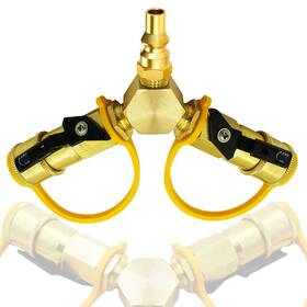 Mcampas 780682613933 1/4 Rv Propane Quick Connect Y Splitter Adapter For Trailer Camping