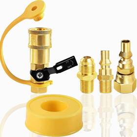 Qdd14 Mcampas 1/4 Inch Propane Quick Connect Adapter Kit Converter 3/8 Female Flare Ho