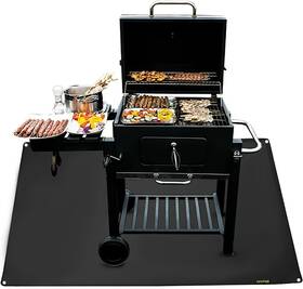 Meetall 787942727881 65x48inch Grill Mats For Outdoor Large Under Mat Black