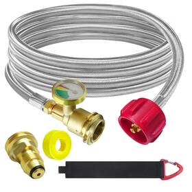 M8002 Mefun Upgraded 12 Ft Propane Tank Extension Hose Braided With Gauge Include Ad
