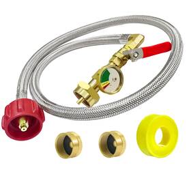 M8019 Mefun Upgraded 3ft/36ftft Stainless Braided Qcc1 Type Inlet Propane Refill Adapter Ho