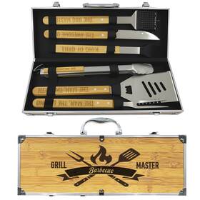 Ga01 Megapuxin Grilling Accessories Kit For Outdoor Bbq Heavy Duty Tools Wooden