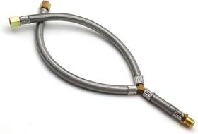Mensi 737123200085 15 Inch Propane Grill Y-splitter Braided Extension Hose 3/8 Flare Fittings