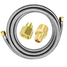Mensi 759185440087 16 Feet Stainless Steel Braided Bbq Grill Extension Propane Hose 3/8 Inch Female