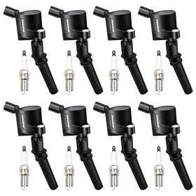 Micro-dg508x8 Micro Mas-sp493x8 Set Of 8 Curved Boot Ignition Coil Pack Dg508 And Iridium Spark Plugs S