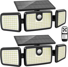 Remote-2 Mihani Mhn-02 Solar Lights Outdoor Quick Charge Motion Deck Pack Black