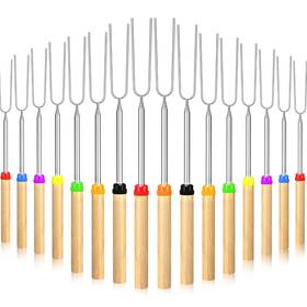Tc-minatee-718 Minatee 10 Pack 32 Inch Marshmallow Roasting Sticks Bulk Smores Skewers Fire Pit Kit
