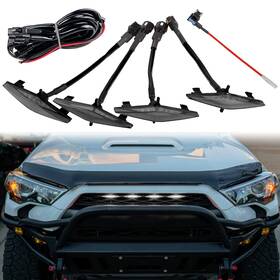 Mingjue 768607505808 4pcs Led Grill Lights For 2014-2021 Toyota White Light With Black Housing