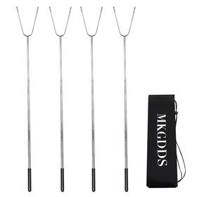 Shaokaocha-2 Mkgdds 49 Large Fork Head Hot Dog Sticks For Campfires Extra Long Telescoping Marshm