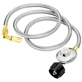 Moflame 780682614121 6ft Stainless Braided Propane Hose And Blackstone Grill Regulator Adapter For